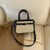 Bolso Bandolera de Hombro para Mujer 2025 Nuevo de Moda Retro Textura Diaria para el Trabajo y el Viaje con Bloques de Color Simples