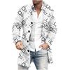 Comercio Exterior Otoño e Invierno Nuevo Abrigo de Lana Estampado Retro de Cuello Alto para Hombre Abrigo Casual para Hombre