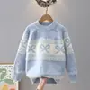 Suéteres para Meninas, Novos Estilos de Inverno Modernos e Elegantes para Crianças Maiores em 2025, Tricôs Infantis Estilo Coreano, Roupas de Inverno para Meninas