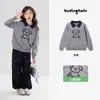Suéter de Punto con Cuello de Solapa Estilo Coreano para Niñas Pudding Haru 2026 Primavera Nuevo Oso de Dibujos Animados para Niños de Manga Larga