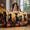 Bolsa de Viaje Acolchada de Algodón Estilo Nuevo 3D Marca Independiente Serie de Gatos 4 Bolso de Mano Estampado de Moda para Mujer