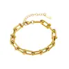 Europa y Estados Unidos moda nueva transfronteriza collar de cadena en U chapado en oro de 18 quilates nuevo joyería de acero inoxidable collar punk geométrico mujer