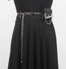Riñonera con cadena para mujer, moderna, combinable con todo, de metal, pequeña, para vestir, camisa, cinturón, bolso de moda