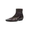 Botines Chelsea Lavables de Piel de Oveja Estilo Old Money Tacón Bajo Otoño/Invierno 2026 Tacón Bajo Punta Cuadrada Piel Genuina Botines Cortos para Viajar al Trabajo Mujer