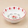 Tigela de Sopa de Morango Huabao de 7 polegadas Tigela de Cerâmica Doméstica Especialmente Bonita Tigela de Arroz Tigela de Arroz com Cor Sob Esmalte Tigela de Sopa Sensação de Refeição