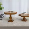 En Stock Madera Maciza Encaje Vintage Bandeja de Patas Altas Quemador de Incienso Bandeja de Madera Bandeja para Velas Pastel Bandeja para Postres Estilo Francés Floral