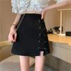 Liquidación W035 Falda Negra de Verano para Mujer Cintura Alta Falda Línea A Sentido del Diseño Ins Trendy Falda de Cadera Falda