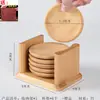 Juego de posavasos redondos de bambú, tapete aislante del calor para taza de té, posavasos cuadrado de kung fu, accesorios para ceremonia del té, tapete para taza de té