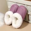 Chinelos de Algodão Femininos para Casa e Interior Outono e Inverno Quentes com Forro de Lã Espessados Slip-On Chinelos de Quarto Cor Pura Casuais
