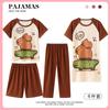 Pijama de Dibujos Animados de Verano Cuatro Piezas Ropa de Casa Seda de Leche Cuello Redondo Infantil Manga Corta Imitación Algodón Sudeste Asiático Transfronterizo
