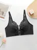 TK AliExpress Sujetador de Cuello Halter con Escote en V Profundo Espalda Descubierta con Encaje Hebilla Frontal Moda Push-Up Cómodo Transpirable Agradable a la Piel Sujetador sin Costuras