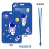 Serie de Porta Tarjetas Culturales y Creativas de Astronauta Insignia de Identificación Estudiante Insignia Escolar Retráctil Porta Tarjeta de Autobús Estudiante