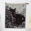 Original Exportación a Japón Morita Estilo Exquisito de Ilustración de Gato Negro Cuento de Hadas Retro Algodón No Retorcido Toalla Pequeña Pañuelo Cuadrado Pequeño