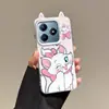 Capa Colorida com Borda Prateada Adequada para Realme C63 Desenho Animado Realme C61 Meninas Reno11F Capa de Celular Nova Doraemon