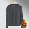 Outono e Inverno de Veludo camisa masculina de manga comprida na moda em torno do pescoço cor sólida camisa de assentamento quente casual solta interior top moda