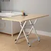 Mesa de comedor plegable para uso doméstico, mesa redonda sencilla para viviendas de alquiler, mesa portátil para exteriores para montar puestos, mesa cuadrada pequeña para comer