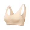 Ropa interior de talla grande con botones frontales para madres de mediana edad y mayores, transpirable, sin costuras, chaleco sin aros, sujetador cómodo para mujer