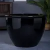 Jingdezhen Cerámica Esmalte de Color Maceta Grande Bronce Antiguo Método Antiguo Acuario Sala de Estar Patio de Casa Plantar Loto Nenúfar Tanque de Agua