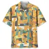 Estampado Digital 3D Gráficos de Perro Playa Hawaiana Camisa de Manga Corta para Hombre Camisa de Vacaciones 2024 Venta Caliente Transfronteriza