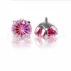Base de Anillo de Aleación de Titanio ASTM F136 Montura de Garras Corte de Engranaje Zirconia Tachuelas Tornillo Interno Titanio G23 Joyería para Piercings Corporales