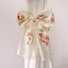Serie Bordada Estilo Sencillo Alzaporta Cortina de Lazo Nuevo Estilo Chino Color Crema Versátil Dormitorio Balcón Ventana Transparente Almacenamiento