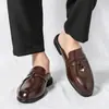 Mocasines con borlas para pareja de talla grande transfronterizos, tallas 35-46, pantuflas de punta cerrada, zapatos para conducir, zapatos para probador, mules sin cordones