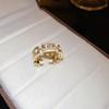 Anillo abierto con orejas de trigo y circón vintage de la época medieval para mujer, anillo combinable con todo, joyería retro ligera de lujo de alta gama.