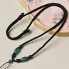 Collar con Cuerda de Agata Tejida a Mano, Cuerda para Colgante de Jade Dorado para Hombres y Mujeres