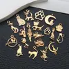 Venda Quente Transfronteiriça KC Liga de Ouro Série Animal Gato Pingentes Charms DIY Pulseira Colar Brinco Acessórios de Joias