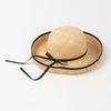 Estilo coreano Primavera e Verão Nova Moda Casual Tether Bow Mão-Wided Dome Curl Lafite Chapéu de Palha Ao Ar Livre Chapéu de Sol