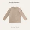 Categoria a Camiseta de Listras para Crianças Outono e Inverno Tops Quentes para Meninos e Meninas Roupa Infantil Camiseta de Gola Alta Baixa para Bebê