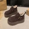 Mocasines de Suela Ultragruesa que Aumentan la Altura 7cm con Forro Polar para Mujer Zapatos Birkenstock 2025 Invierno Nuevo Estilo Caliente Botas Cortas Cómodas Zapatos de Algodón