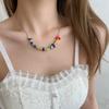 Collar de grava colorida de diseño nicho para mujer lujo ligero estilo frío ins accesorios dulces geniales nueva cadena para clavícula 2023
