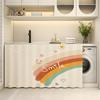 Mueble de baño con lavabo, estilo Ins, con cortina arcoíris, armario de almacenamiento para artículos diversos, cortina anti-estampado, estante de almacenamiento para cocina, cortina antipolvo