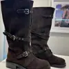 Botas vaqueras occidentales marrones de estilo europeo para mujer 2026 Modelo nuevo Botas largas Botas de caballero Martin