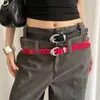 Diseño Retro Rojo Cinturón de Nicho Estilo Nuevo Cinturón de Mujer Accesorios para Mujer Cinturón Decorativo para Faldas y Jeans