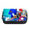 Estuche de Lápices Sonic con Tapa para Estudiantes de Primaria y Secundaria Estuche de Papelería Estampado Estuche de Lápices con Tapa Removible Doble Capa Gran Capacidad