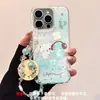 Capa de Celular Fofa Popular Xiaohongshu de Coelho com Nota Musical Verde-Água para iPhone 17 Pro, Apple 15, Novo Modelo 14, 13