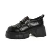 Mocassins femininos, nova coleção outono/inverno 2026, sapatos de couro estilosos, perfeitos com saias, estilo britânico, preto, sapatilhas de sola grossa