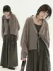 Cardigan de Algodón y Lino Estilo Chino Nuevo Estilo Verano 2026, Camisa Artística Relajada, Top Holgado con Pliegues para Protección Solar para Mujer
