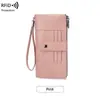 Carteira Feminina Antifurto RFID Transfronteiriça de Três Camadas com Bolso com Zíper, Bolsa para Celular, Multifuncional, Porta-Cartões Múltiplos, Bolsa de Mão