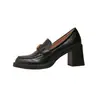 Zapatos de tacón alto para mujer, Mocasines Camelia, Nuevo estilo Primavera y Otoño 2026 para mujer, Zapatos Slip-On de cuero genuino estilo británico con suela gruesa