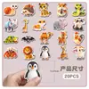 20 adesivos magnéticos macios originais tipo B de animais 3D para geladeira, para sala de aula de jardim de infância, iluminação e educação infantil, adesivos magnéticos à prova d'água