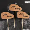 Decoración para hornear pasteles Tira cuadrada de papel Kraft Bandera de esquina cuadrada Marco de bendición Tarjeta para pastel Enchufe para mesa de postres Adorno