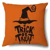 Funda de Almohada Halloween Calabaza Divertida Transfronteriza Amazon Estampado de Lino Funda Decorativa para Cojín de Sofá del Hogar