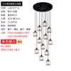 Lámpara de araña para escalera, lámpara colgante larga, luz LOFT dúplex de lujo moderno minimalista nórdico para sala de estar, lámpara giratoria de cristal de moda