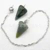 Venta caliente Ágata natural Cristal gema cono hexágono cono colgante DIY Colgante de cristal