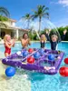 Juego Interactivo de Agua al Aire Libre Tablero de PVC de Nueve Cuadrículas con Aspersor y 10 Pelotas Juego Flotante de Tres en Raya para Fiesta en la Piscina