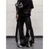 Jeans Curvos de Retazos Salpicados de Tinta Estilo Retro Americano, Pantalones Anchos Sueltos Unisex con un Diseño Único, Pantalones Largos de Nuevo Estilo