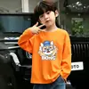 Camiseta de Manga Larga de Moda para Niños 100% Algodón 2026 Dibujos Animados Niños Primavera/Otoño Cuello Redondo Niños Medianos/Grandes Camiseta Base